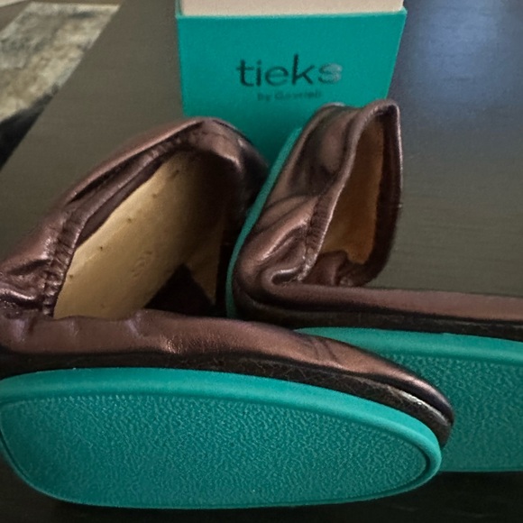 Tieks Brown and Blue Flats - Picture 3 of 4